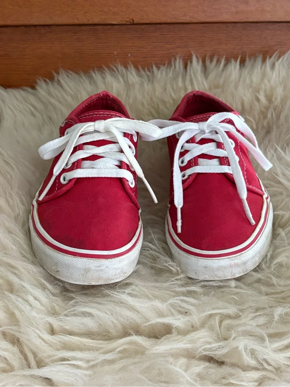 Vans Red Classic Canvas Low-Top Sneakers
